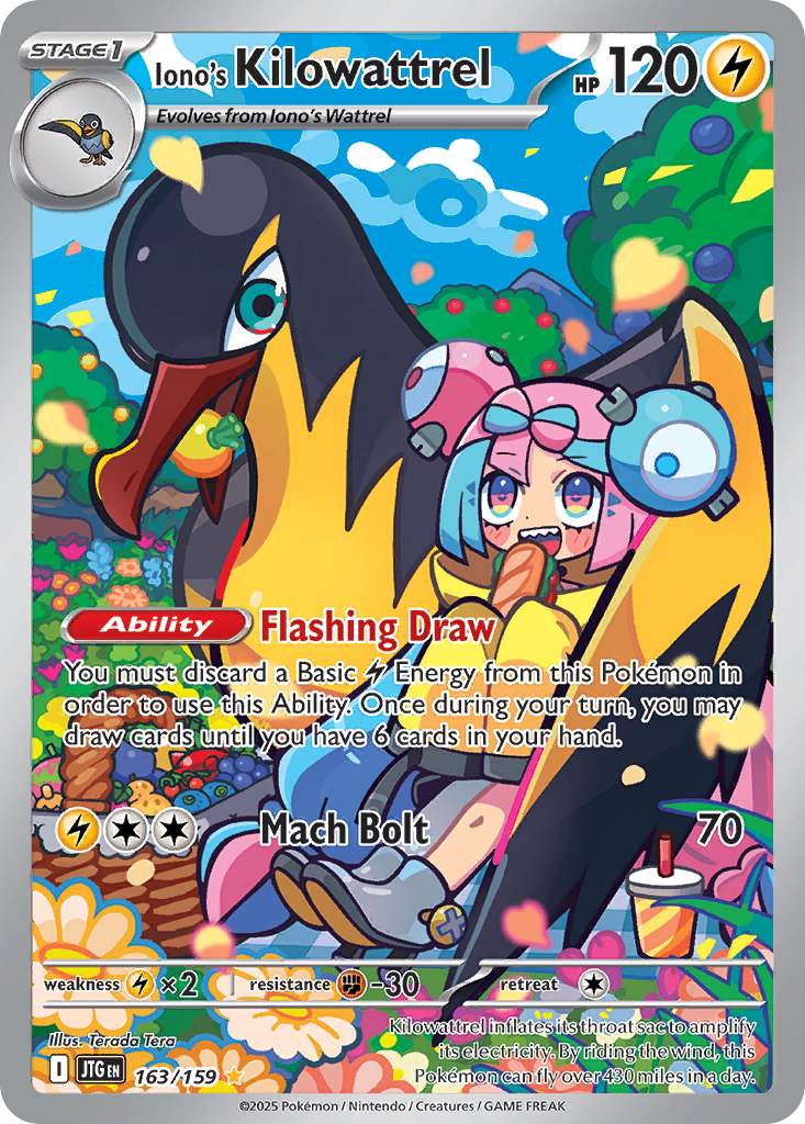Iono's Kilowattrel - Journey Together - #163 - Pokemon TCG card