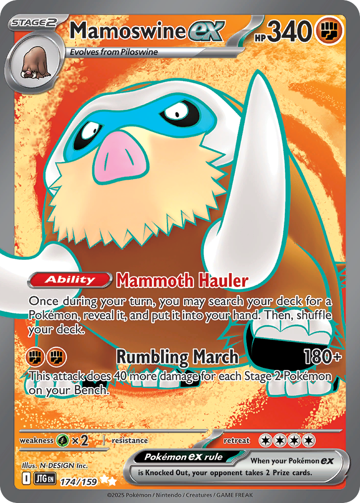 Mamoswine ex - Journey Together - #174 - Pokemon TCG card