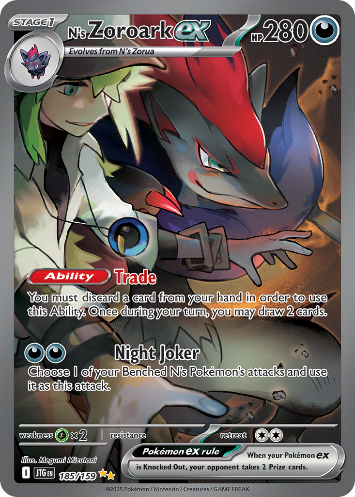 N's Zoroark ex - Journey Together - #185 - Pokemon TCG card