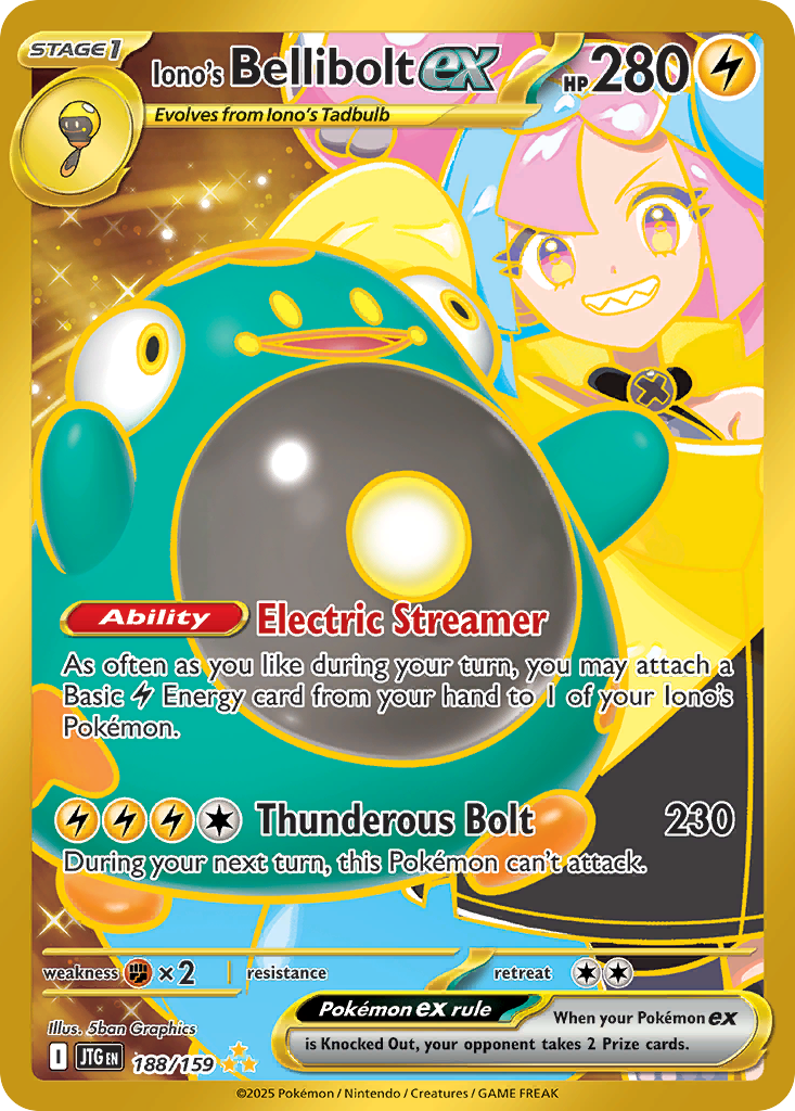 Iono's Bellibolt ex - Journey Together - #188 - Pokemon TCG card