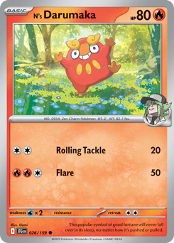 N's Darumaka #26 N's Darumaka - Journey Together - #26 - Pokemon TCG card