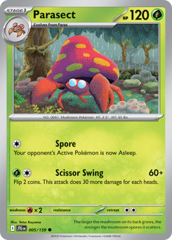 Parasect - Journey Together - #5 - Pokemon TCG card