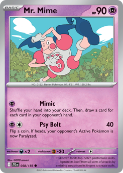 Mr. Mime - Journey Together - #58 - Pokemon TCG card
