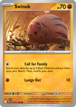 Swinub #77 Swinub - Journey Together - #77 - Pokemon TCG card