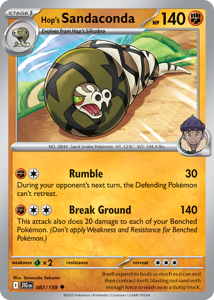 Hop's Sandaconda - Journey Together - #87 - Pokemon TCG card