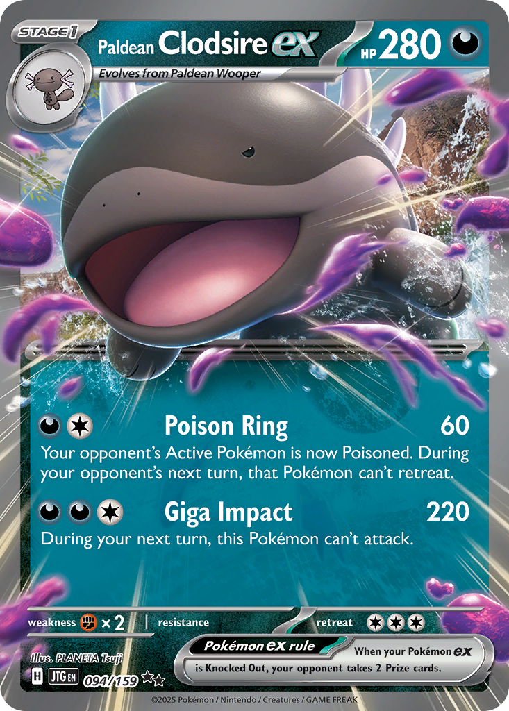 Paldean Clodsire ex - Journey Together - #94 - Pokemon TCG card
