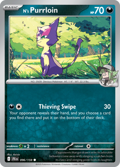 N's Purrloin #96 N's Purrloin - Journey Together - #96 - Pokemon TCG card