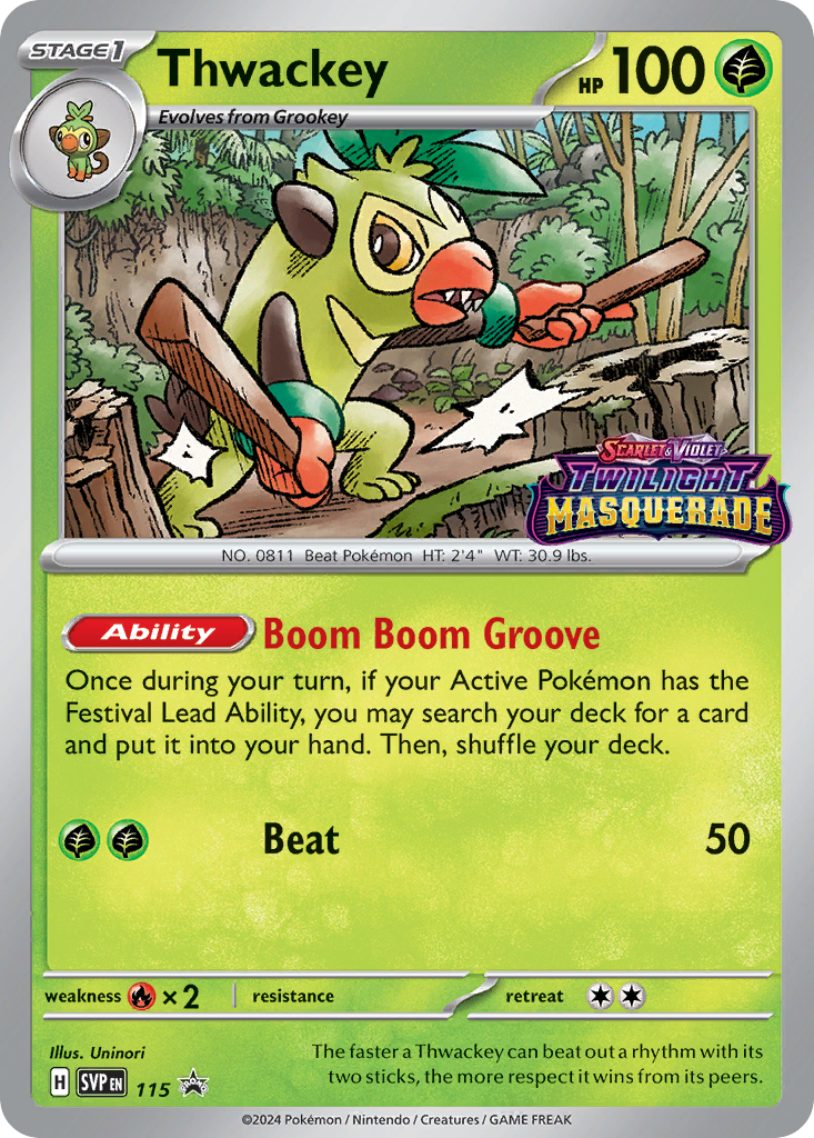 Thwackey - Scarlet & Violet Black Star Promos - #115 - Pokemon TCG card