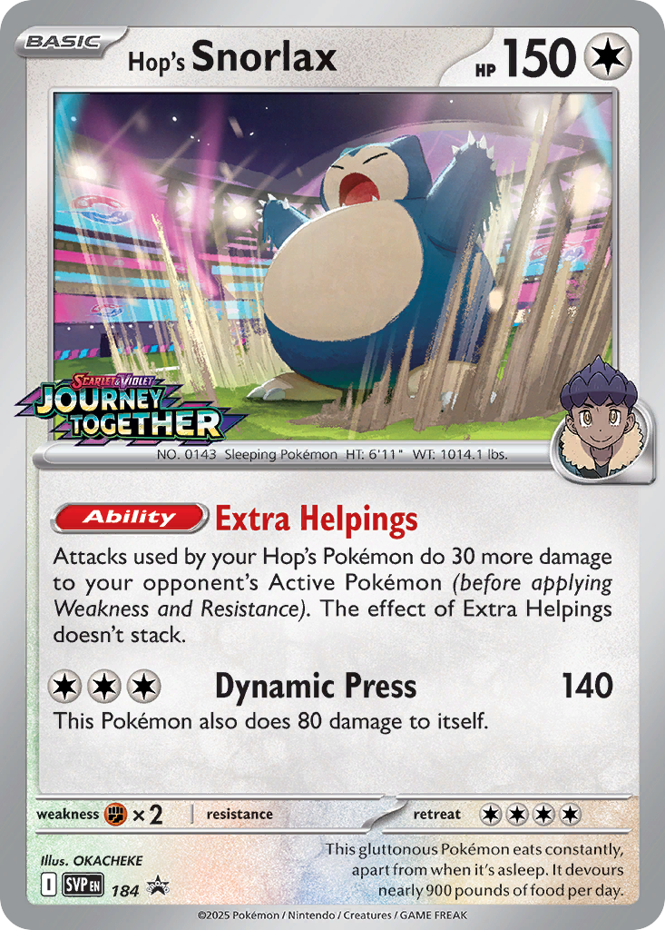 Hop's Snorlax - Scarlet & Violet Black Star Promos - #184 - Pokemon TCG card