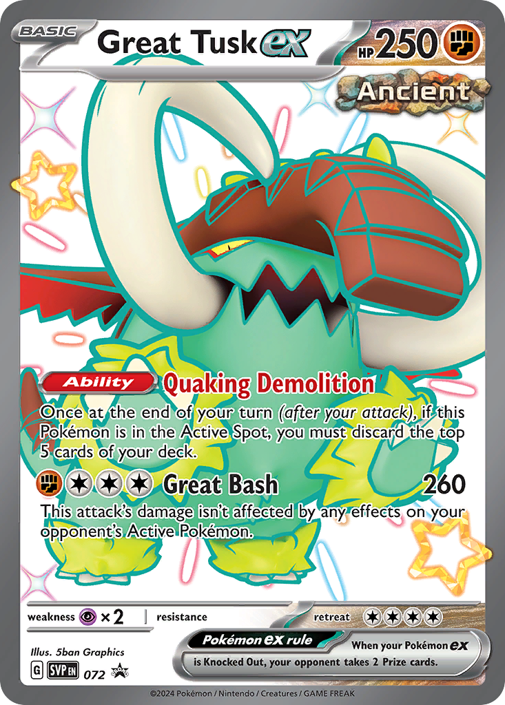 Great Tusk ex - Scarlet & Violet Black Star Promos - #72 - Pokemon TCG card