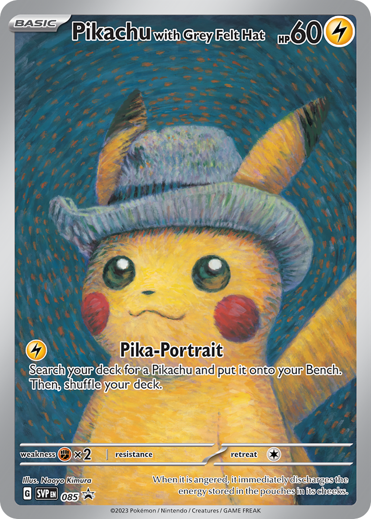 Pikachu with Grey Felt Hat - Scarlet & Violet Black Star Promos - #85 - Pokemon TCG card