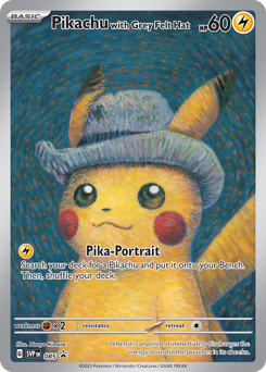 Pikachu with Grey Felt Hat #85 Pikachu with Grey Felt Hat - Scarlet & Violet Black Star Promos - #85 - Pokemon TCG card
