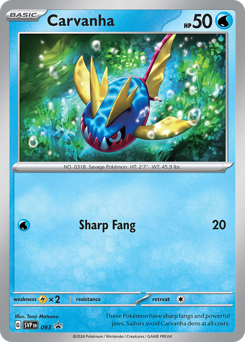 Carvanha #93 Carvanha - Scarlet & Violet Black Star Promos - #93 - Pokemon TCG card