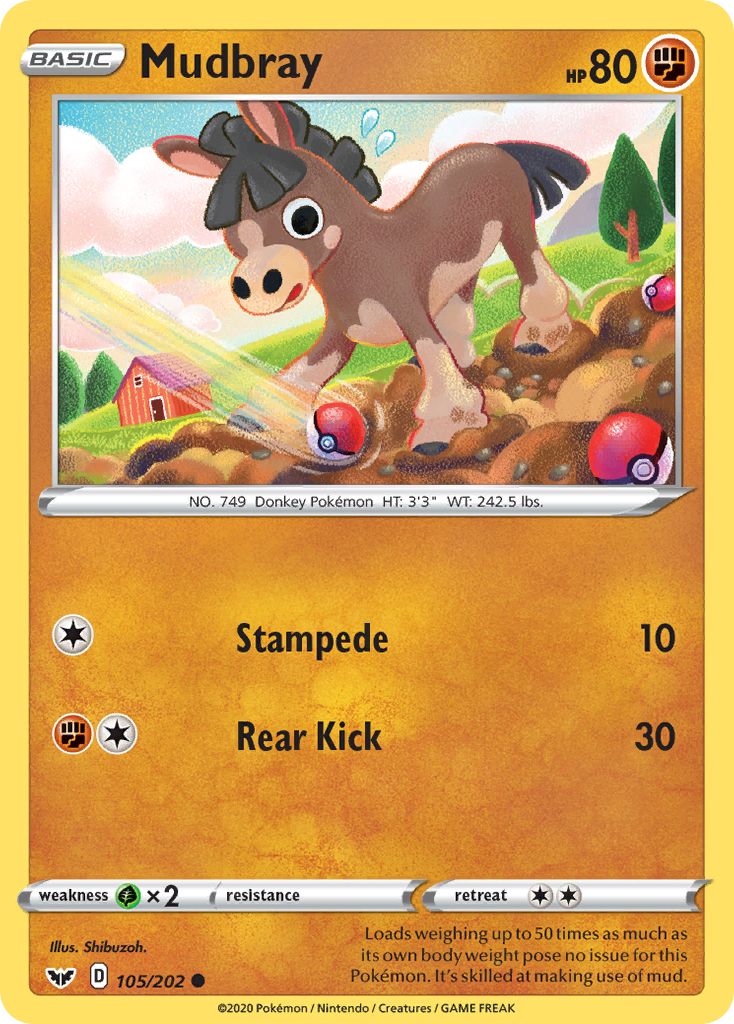 Mudbray - Sword & Shield - #105 - Pokemon TCG card