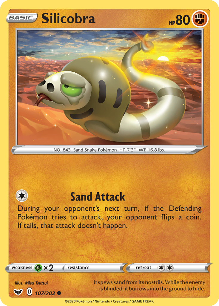 Silicobra - Sword & Shield - #107 - Pokemon TCG card