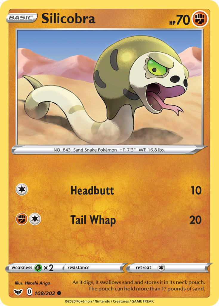 Silicobra - Sword & Shield - #108 - Pokemon TCG card