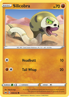 Silicobra #108 Silicobra - Sword & Shield - #108 - Pokemon TCG card