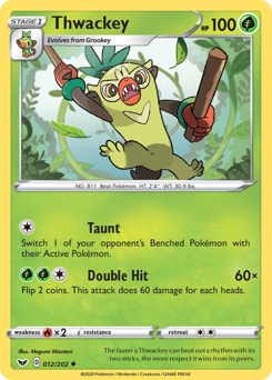 Thwackey - Sword & Shield - #12 - Pokemon TCG card