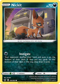 Nickit - Sword & Shield - #125 - Pokemon TCG card