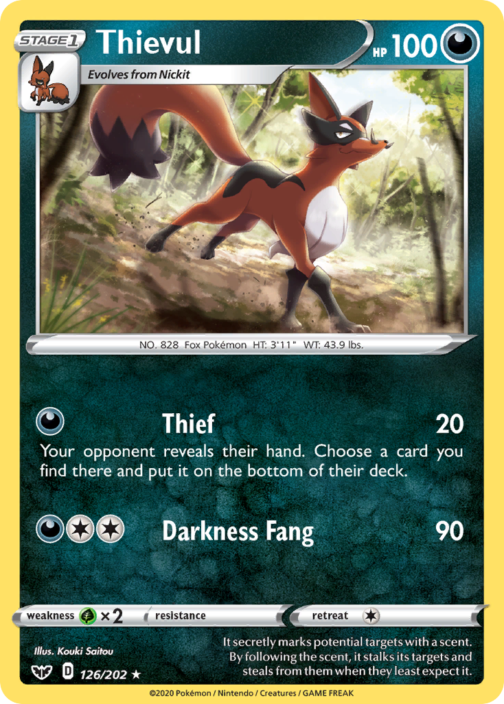 Thievul - Sword & Shield - #126 - Pokemon TCG card