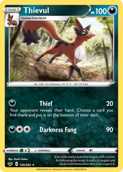 Thievul #126 Thievul - Sword & Shield - #126 - Pokemon TCG card