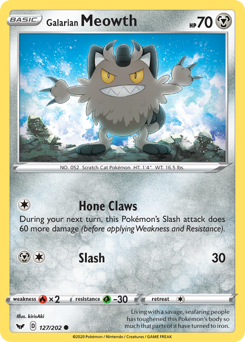 Galarian Meowth #127 Galarian Meowth - Sword & Shield - #127 - Pokemon TCG card