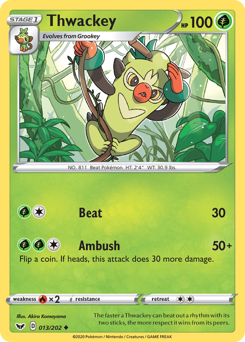 Thwackey - Sword & Shield - #13 - Pokemon TCG card