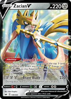 Zacian V #138 Zacian V - Sword & Shield - #138 - Pokemon TCG card