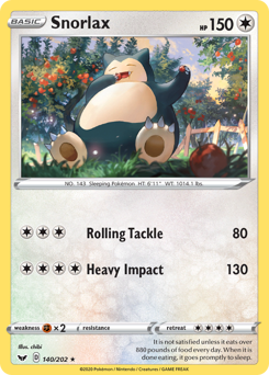 Snorlax - Sword & Shield - #140 - Pokemon TCG card