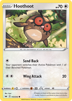 Hoothoot - Sword & Shield - #143 - Pokemon TCG card