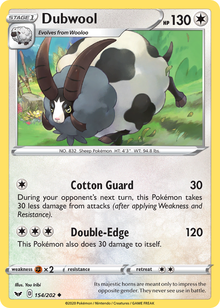 Dubwool - Sword & Shield - #154 - Pokemon TCG card