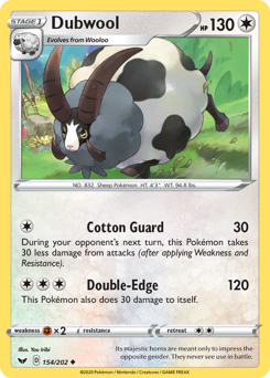 Dubwool #154 Dubwool - Sword & Shield - #154 - Pokemon TCG card