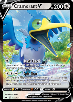 Cramorant V - Sword & Shield - #155 - Pokemon TCG card