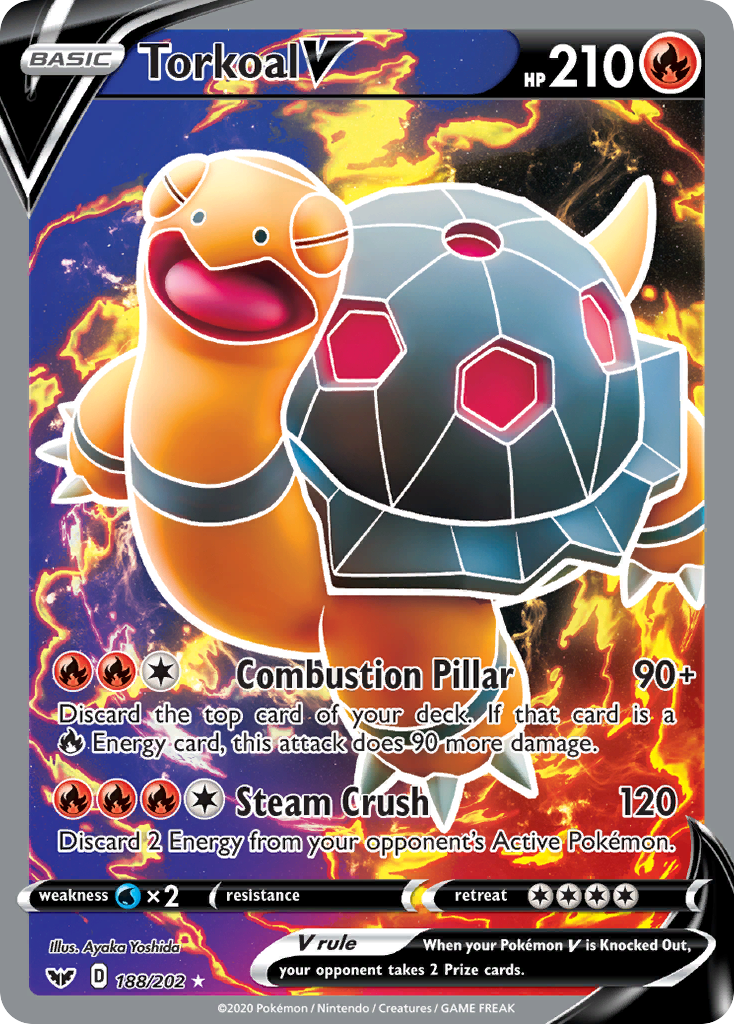 Torkoal V - Sword & Shield - #188 - Pokemon TCG card