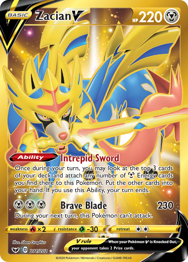 Zacian V - Sword & Shield - #211 - Pokemon TCG card
