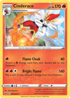 Cinderace #36 Cinderace - Sword & Shield - #36 - Pokemon TCG card