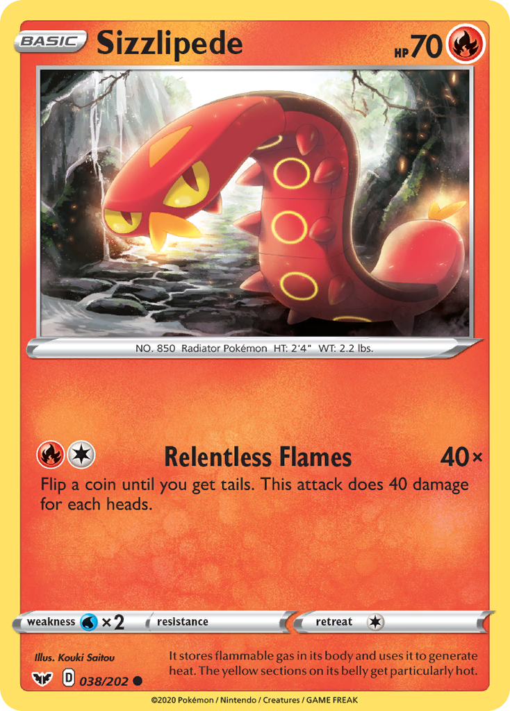 Sizzlipede - Sword & Shield - #38 - Pokemon TCG card