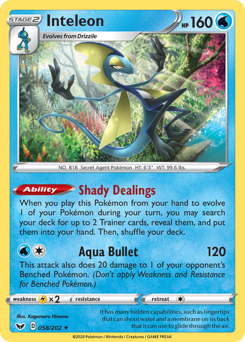 Inteleon - Sword & Shield - #58 - Pokemon TCG card