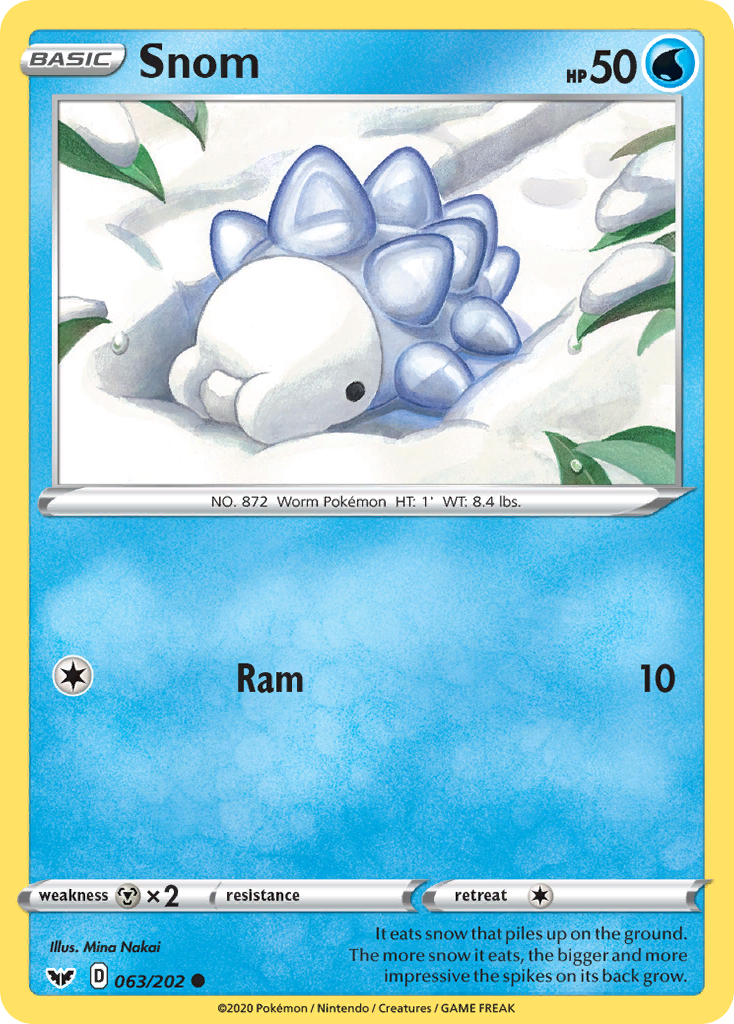 Snom - Sword & Shield - #63 - Pokemon TCG card