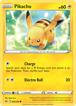 Pikachu #65 Pikachu - Sword & Shield - #65 - Pokemon TCG card
