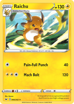 Raichu #66 Raichu - Sword & Shield - #66 - Pokemon TCG card
