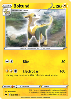 Boltund #76 Boltund - Sword & Shield - #76 - Pokemon TCG card