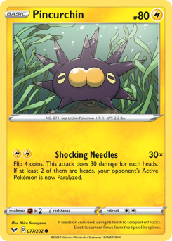 Pincurchin #77 Pincurchin - Sword & Shield - #77 - Pokemon TCG card