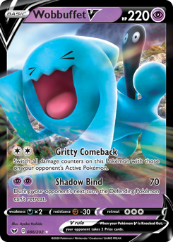 Wobbuffet V #86 Wobbuffet V - Sword & Shield - #86 - Pokemon TCG card