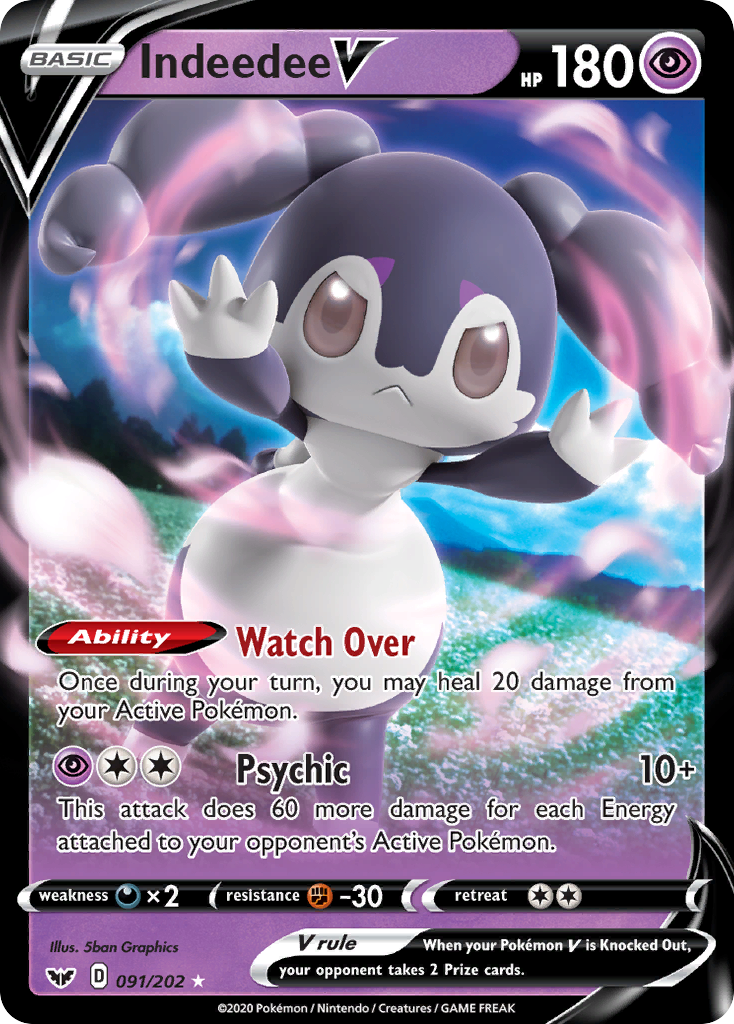 Indeedee V - Sword & Shield - #91 - Pokemon TCG card