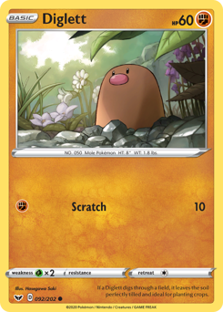 Diglett #92 Diglett - Sword & Shield - #92 - Pokemon TCG card