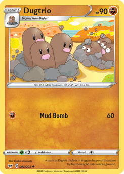 Dugtrio - Sword & Shield - #93 - Pokemon TCG card