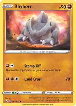 Rhyhorn #97 Rhyhorn - Sword & Shield - #97 - Pokemon TCG card