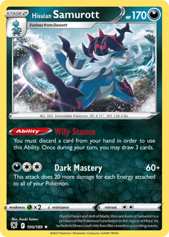 Hisuian Samurott #100 Hisuian Samurott - Astral Radiance - #100 - Pokemon TCG card