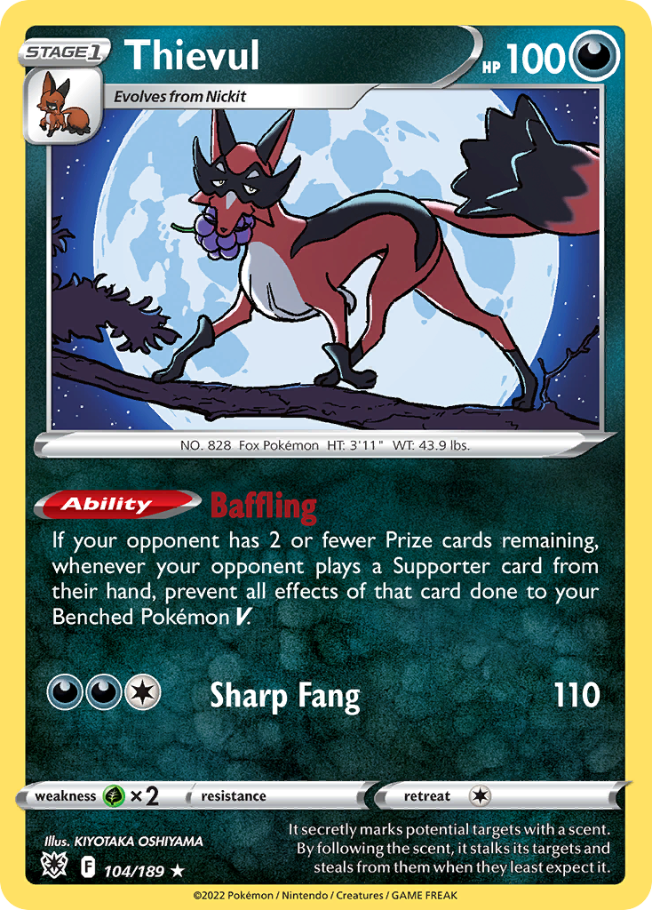 Thievul - Astral Radiance - #104 - Pokemon TCG card